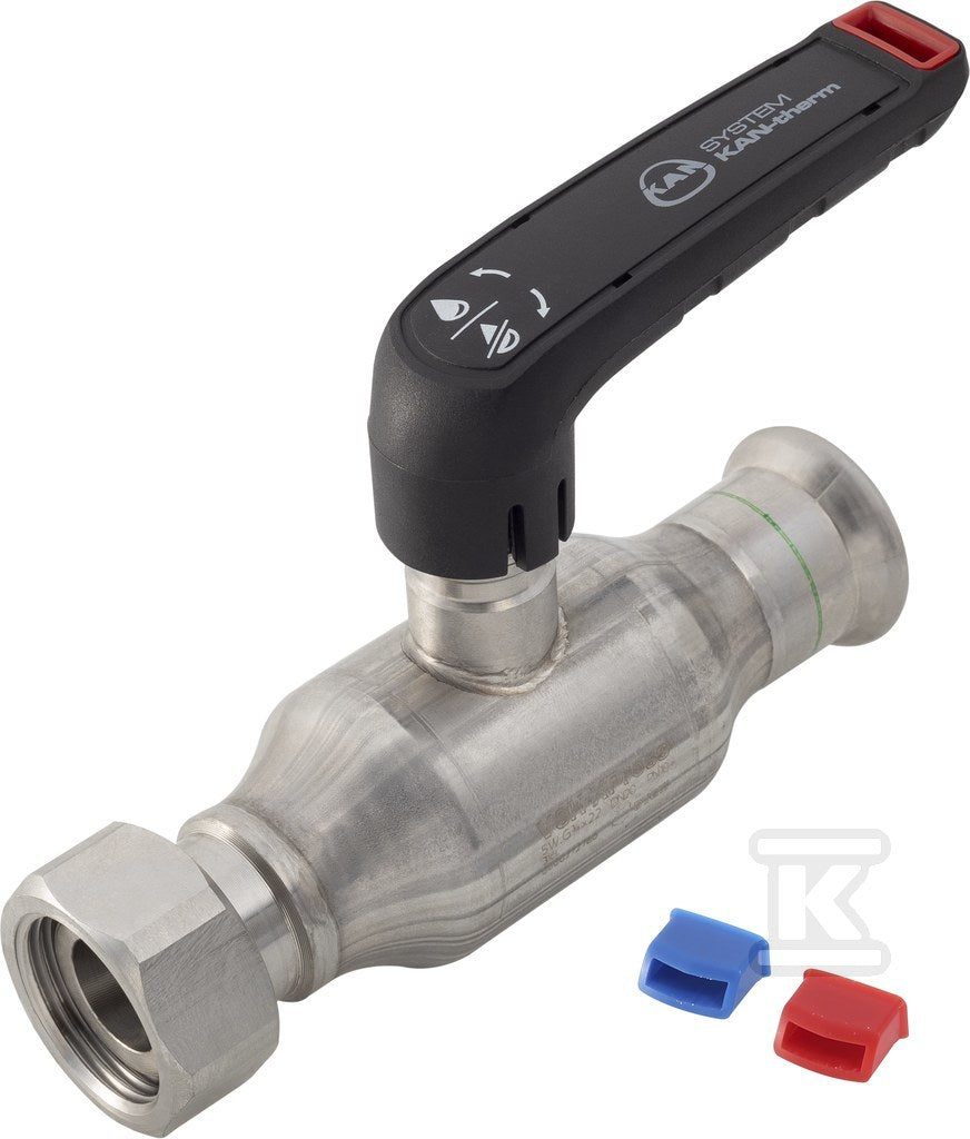 Zawór kulowy z półśrubunkiem z płaskim uszczelnieniem GW Inox - 22 G3/4"