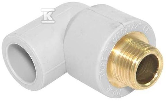 Kolano PP 90st z GZ mosiężnym 20/3/4" Onnline