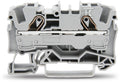 Złączka 2-przewodowa przelotowa 6 mm do zastosowań Ex e II opis z boku i na środku na szynę TS 35 x 15 i 35 x 7,5 Push-in CAGE CLAMP 6,00 mm szara