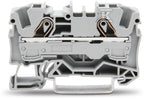 Złączka 2-przewodowa przelotowa 6 mm do zastosowań Ex e II opis z boku i na środku na szynę TS 35 x 15 i 35 x 7,5 Push-in CAGE CLAMP 6,00 mm szara
