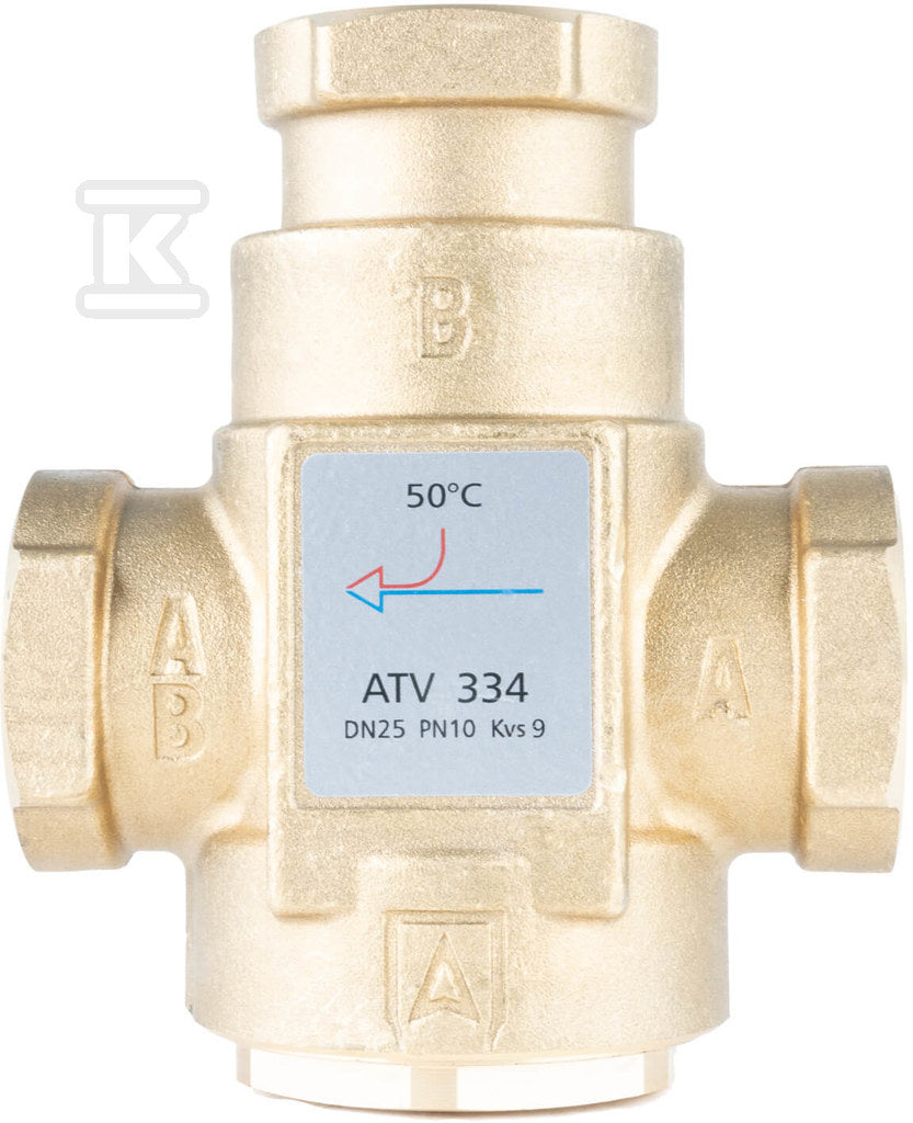 Zawór temperaturowy ATV 334, DN25, Rp1 ", kvs 9, 50°C
