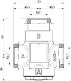 Zawór temperaturowy ATV 336, DN25, Rp1 ", kvs 9, 60°C