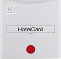 Łącznik na kartę hotelową-nasadka z nadrukiem i czerwoną soczewką śnieżnobiały, połysk S.1/B.3/B.7 Glas