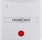 Łącznik na kartę hotelową-nasadka z nadrukiem i czerwoną soczewką śnieżnobiały, połysk S.1/B.3/B.7 Glas