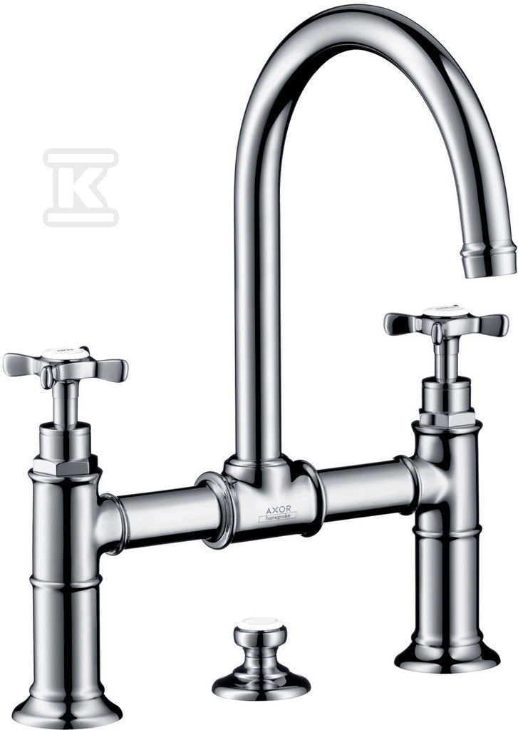 Bateria umywalkowa Hansgrohe Axor Montreux dwuuchwytowa z mostkiem, DN15 - nikiel szczotkowany 16510820