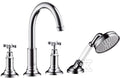Element zewnętrzny Hansgrohe Axor Montreux do baterii 4-otworowej do montażu na brzegu wanny - nikiel szczotkowany 16546820