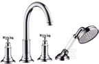 Element zewnętrzny Hansgrohe Axor Montreux do baterii 4-otworowej do montażu na brzegu wanny - nikiel szczotkowany 16546820