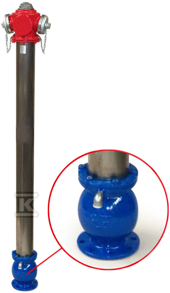 Hydrant zewnętrzny nadziemny typ 2018A, DN80, Rd=1500mm, podwójne zamknięcie, sztywny,2B, PN10/16