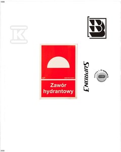 Zawór hydrantowy pożarowy typ ZH-52 wraz z obudową, szafka ochronna 400 zawieszana, znak B, zamek OTS, kolor biały RAL9003
