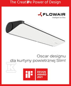 Kurtyna drzwiowa wodna SLIM W-150 biała (RAL9003) 1,5 m 2,6-21,0kW