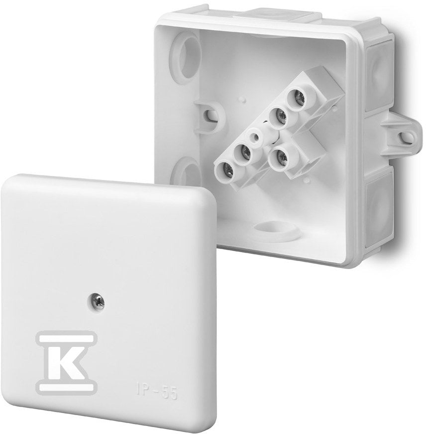 Puszka natynkowe 6-wylotowa z wkładem 2x2.5 z uszami IP55