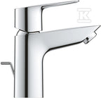 Bateria umywalkowa Grohe BauLoop, DN 15, rozmiar S, z zestawem odpływowym, przepływ 3,5 l/min.