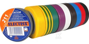 Taśma ELECTRIX 211, tęcza 10-rolkowa 15 mm x 10 m