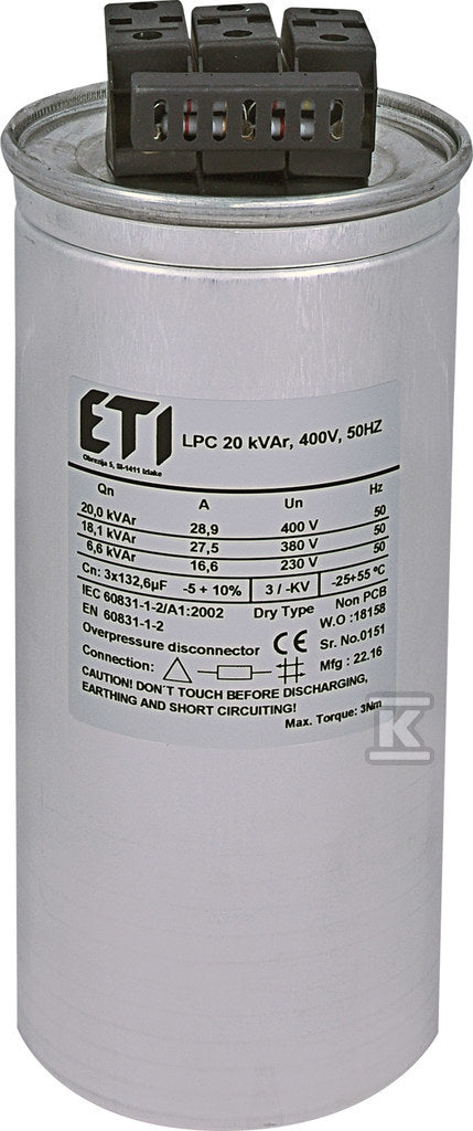 LPC 20 kVAr, 400V, 50HZ Kondensator