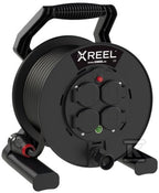 Przedłużacz zwijany jednofazowy na bębnie z tworzywa typ "XREEL" - wejście 40 mb H05RR-F 3x1,5 (OW) wtyczka gumowa 16A wyjście 4xGS termik IP44