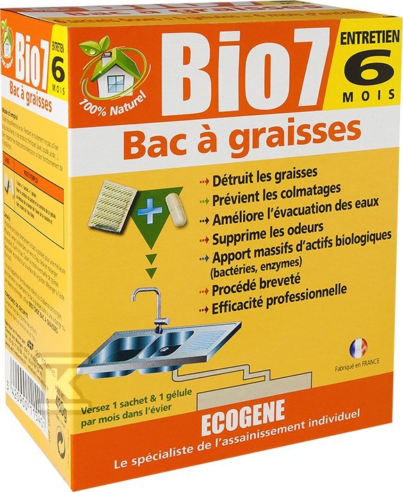 Preparat BIO7 TŁUSZCZE EKSPLOATACJA 480G do osadników i separatorów tłuszczu