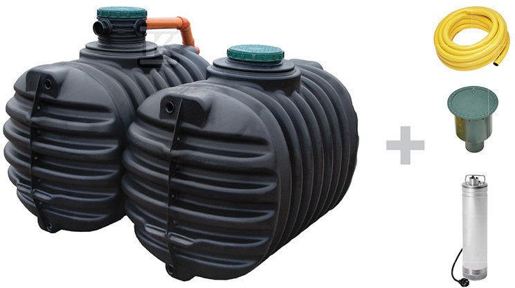 Zestaw na deszczówkę OGRÓD KOMFORT 5600L=OGRÓD BASIC 5600L [W-335]+pakiet pompy OGRÓD KOMFORT GARANTIA [kod 202561]