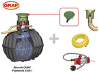 Zestaw na deszczówkę OGRÓD KOMFORT 6500L=zbiornik podziemny CARAT 6500L z nabudową MAX dn110+filtr wewnętrzny+uspakajacz wlewu+syfon+pokrywa teleskopowa D600, ruch pieszy, z gniazdem na punkt przyłączenia węża+pompa automatyczna zatapialna z wężem