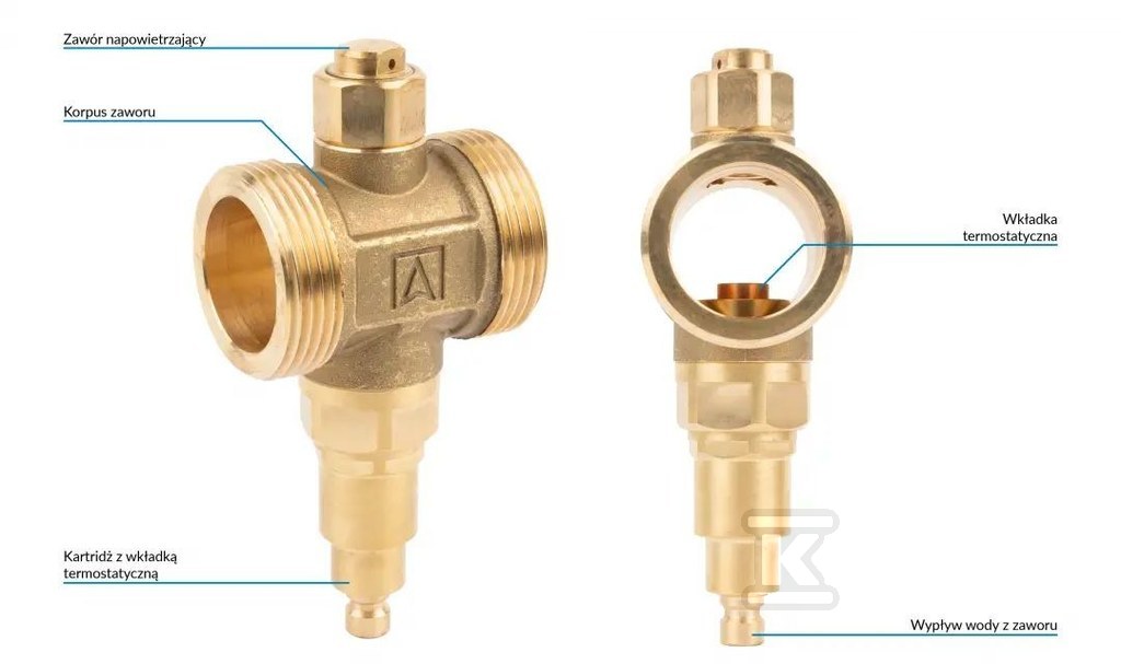 Zawór antyzamrożeniowy AAV 300, G1 1/4", PN10, Kvs 70 m3/h, temperatura otwarcia 3°C