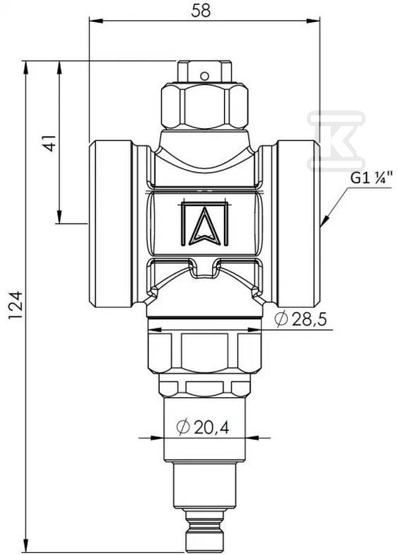 Zawór antyzamrożeniowy AAV 300, G1 1/4", PN10, Kvs 70 m3/h, temperatura otwarcia 3°C