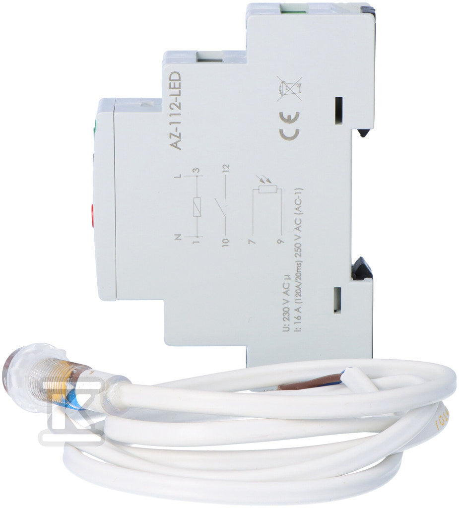 Automat zmierzchowy AZ-112-LED z zewnętrzną sondą, przekaźnik InRush16 A (160 A/20 ms)