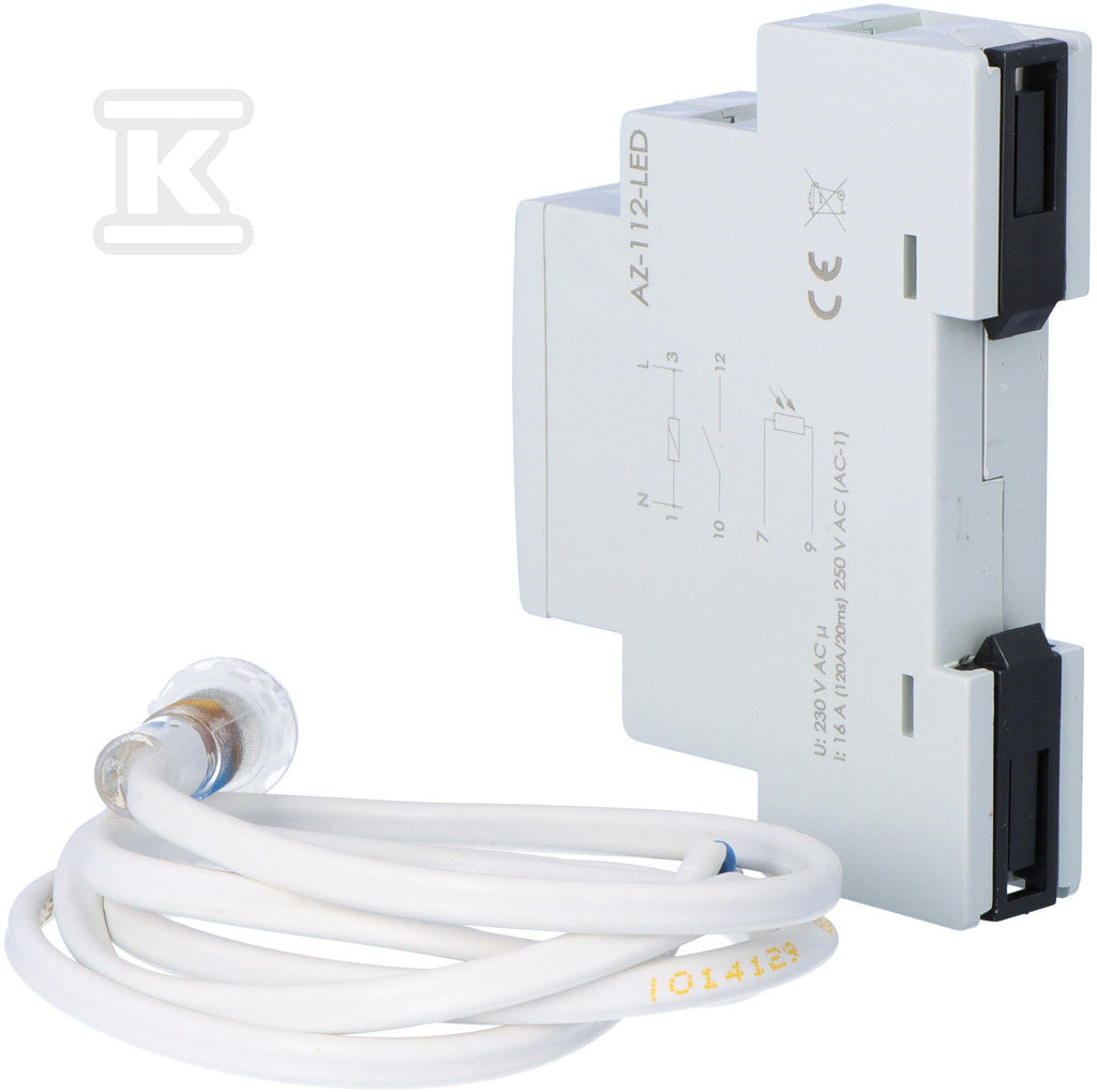 Automat zmierzchowy AZ-112-LED z zewnętrzną sondą, przekaźnik InRush16 A (160 A/20 ms)