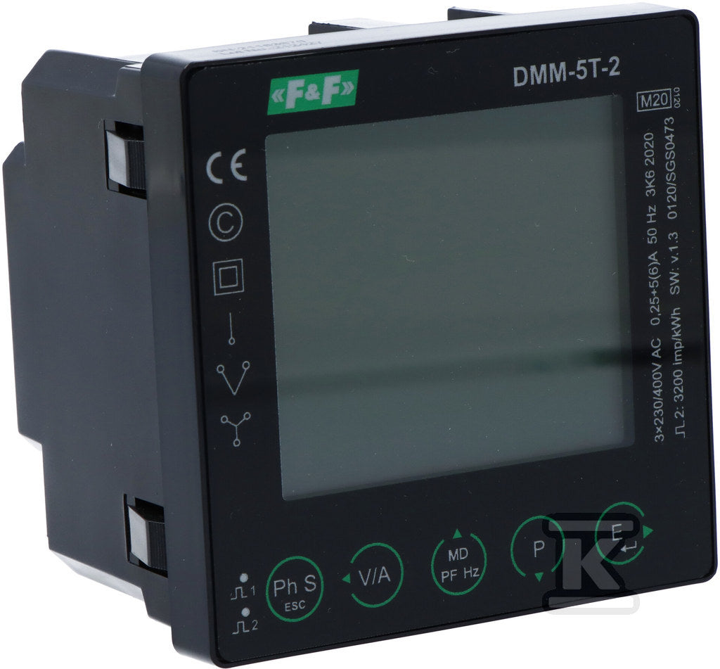 Wielofunkcyjny cyfrowy multimetr wartości parametrów sieci z komunikacją Modbus RTU DMM-5T-2