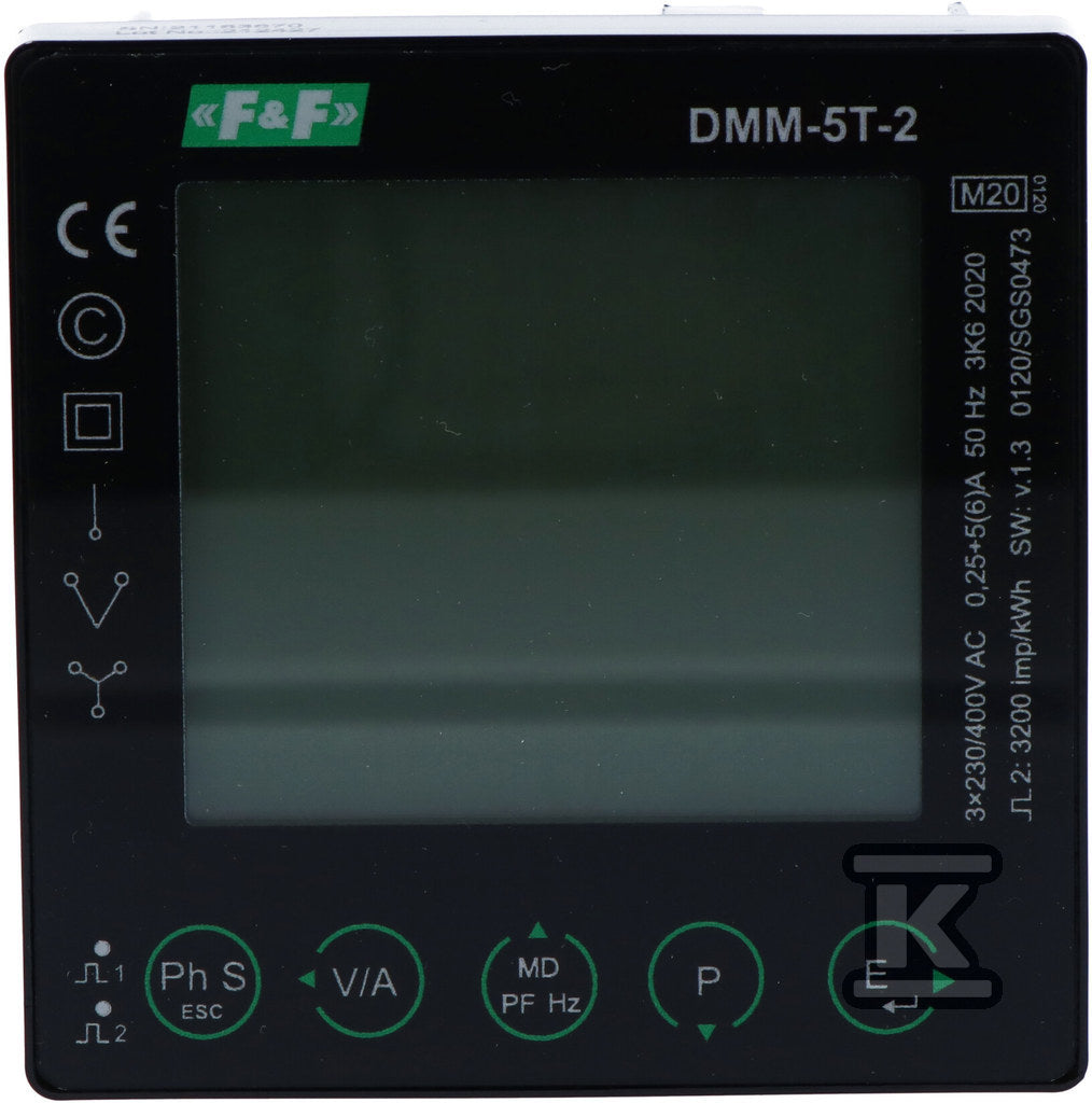 Wielofunkcyjny cyfrowy multimetr wartości parametrów sieci z komunikacją Modbus RTU DMM-5T-2