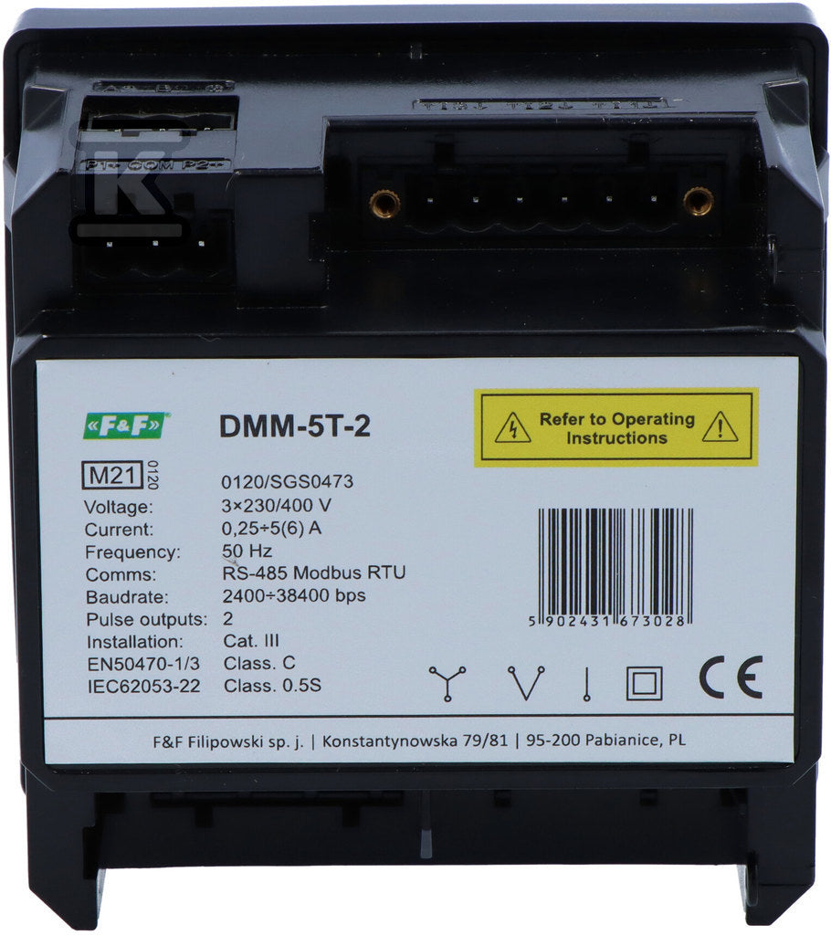 Wielofunkcyjny cyfrowy multimetr wartości parametrów sieci z komunikacją Modbus RTU DMM-5T-2