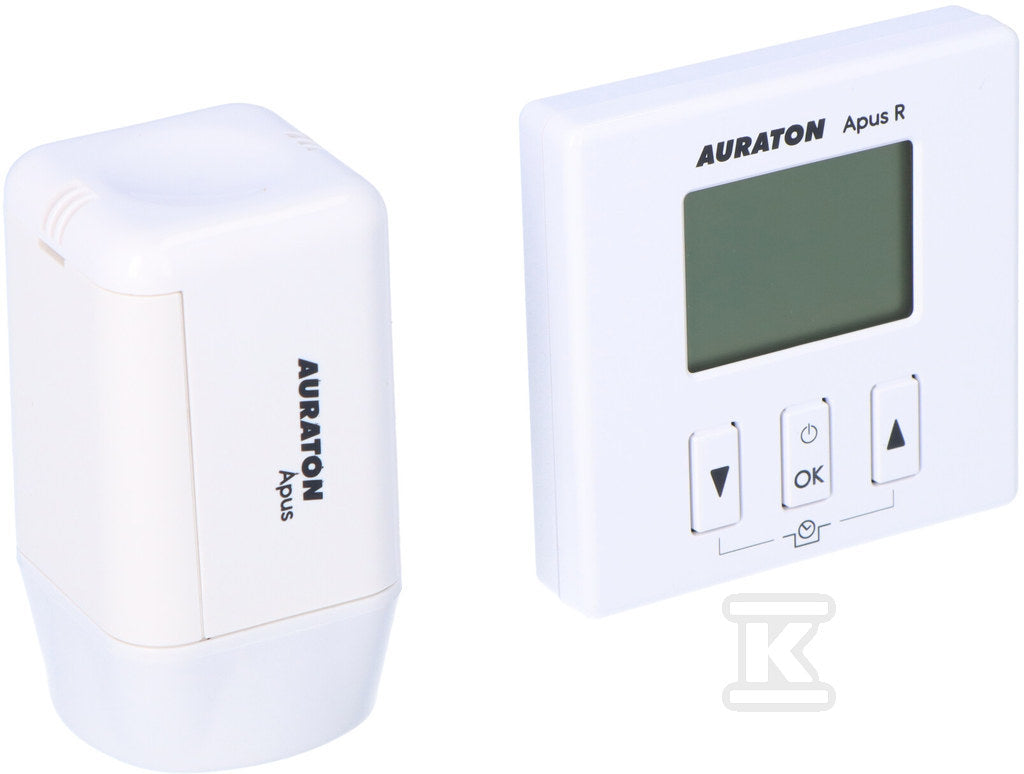 AURATON Apus SET - dobowy, bezprzewodowy regulator temperatury z elektroniczną głowicą grzejnikową (zestaw), (następca modelu 200TRA)