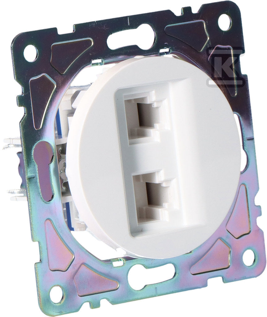 Gniazdo RJ45/RJ11, białe, BETA ONNLINE