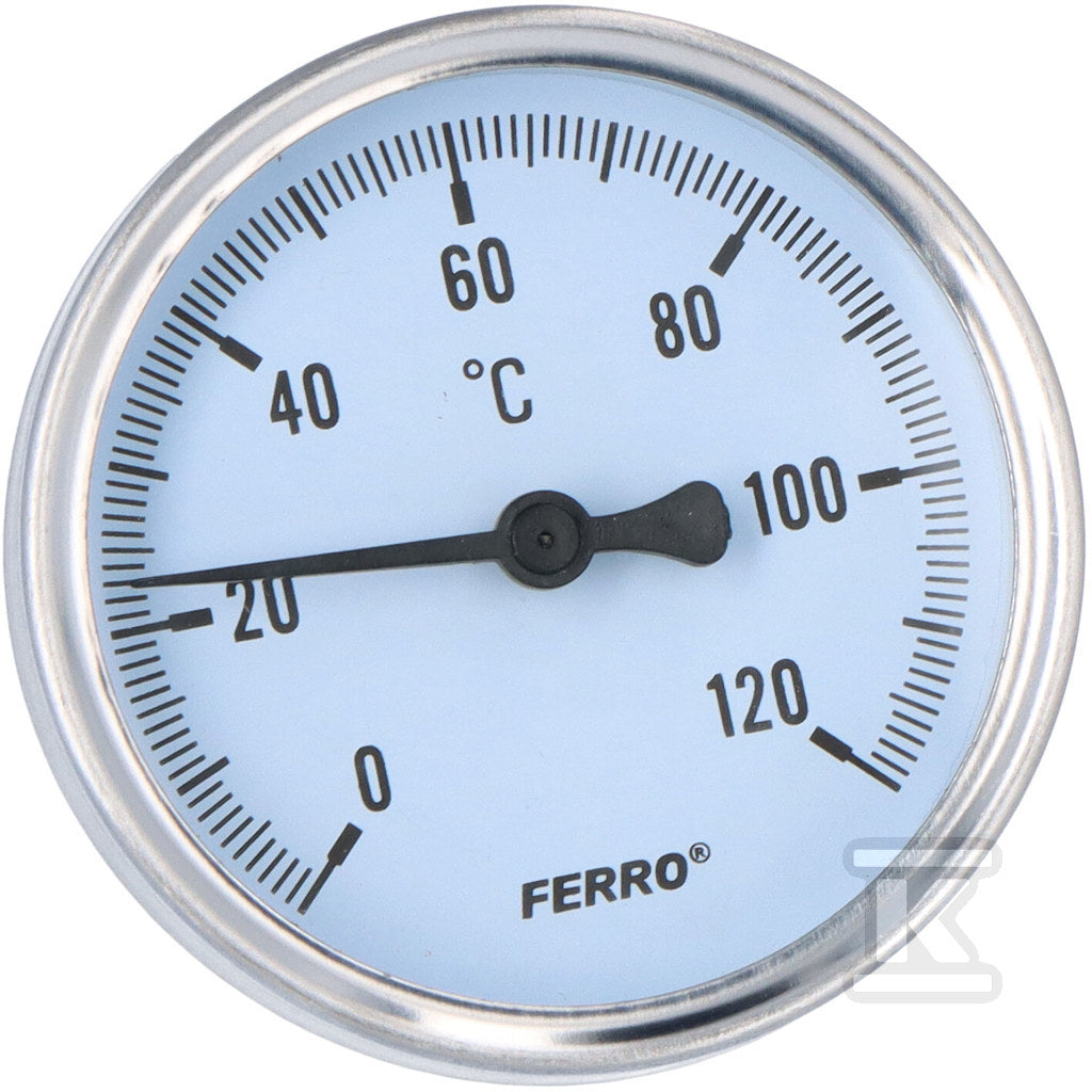Termometr 63 mm 1/2" axialny 0-120°C