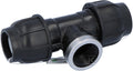 Trójnik zaciskowy PP 90st. 40x5/4"x40 GW gwint wewnętrzny PN16, do rur PE, kolor czarny