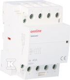 Stycznik modułowy styki 4NO I=40A napięcie cewki U=230V AC 3 moduły ONNLINE SM40A4O