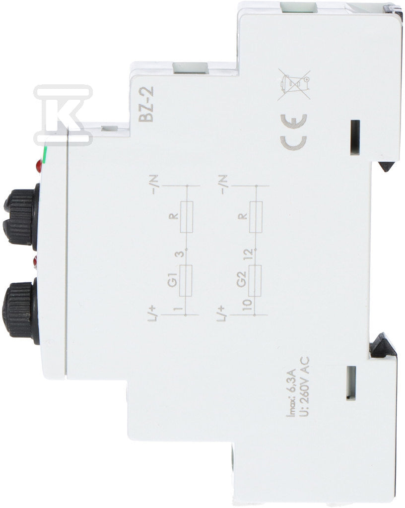 Moduł bezpiecznikowy BZ-2 dwugniazdowy, I=6.3A, 1 moduł