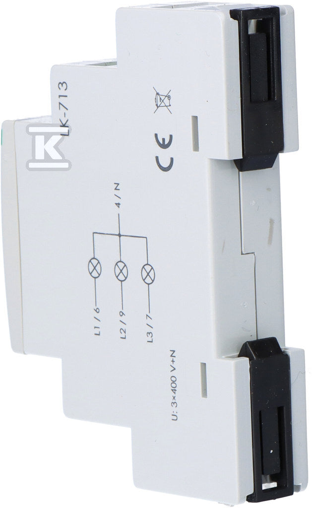 Lampka kontrolna zasilania LK-713 R, 3xLED czerwona, 3x230V+N, 1 moduł