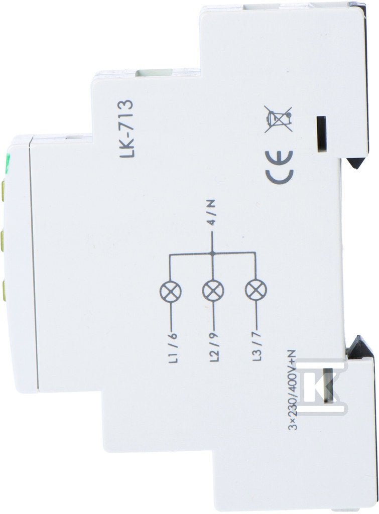Lampka kontrolna zasilania LK-713 Y, 3xLED żółta, 3x230V+N, 1 moduł