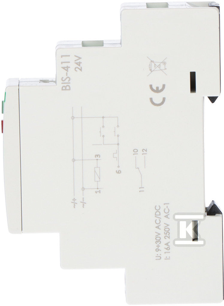 Przekaźnik bistabilny 24V, montaż na szynie DIN BIS-411-24V