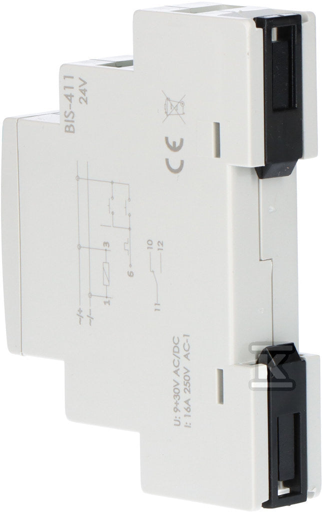 Przekaźnik bistabilny 24V, montaż na szynie DIN BIS-411-24V
