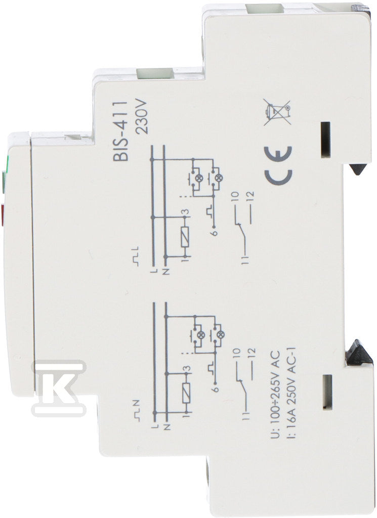 Przekaźnik bistabilny BIS-411, montaż na szynie DIN BIS-411