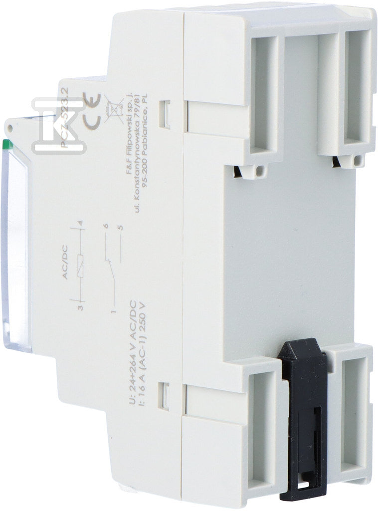 Zegar sterujący programowalny PCZ-523 impulsowy, 2x125 wpisów, styk: 1P, I=16A, 24÷264V AC/DC, 2 moduły