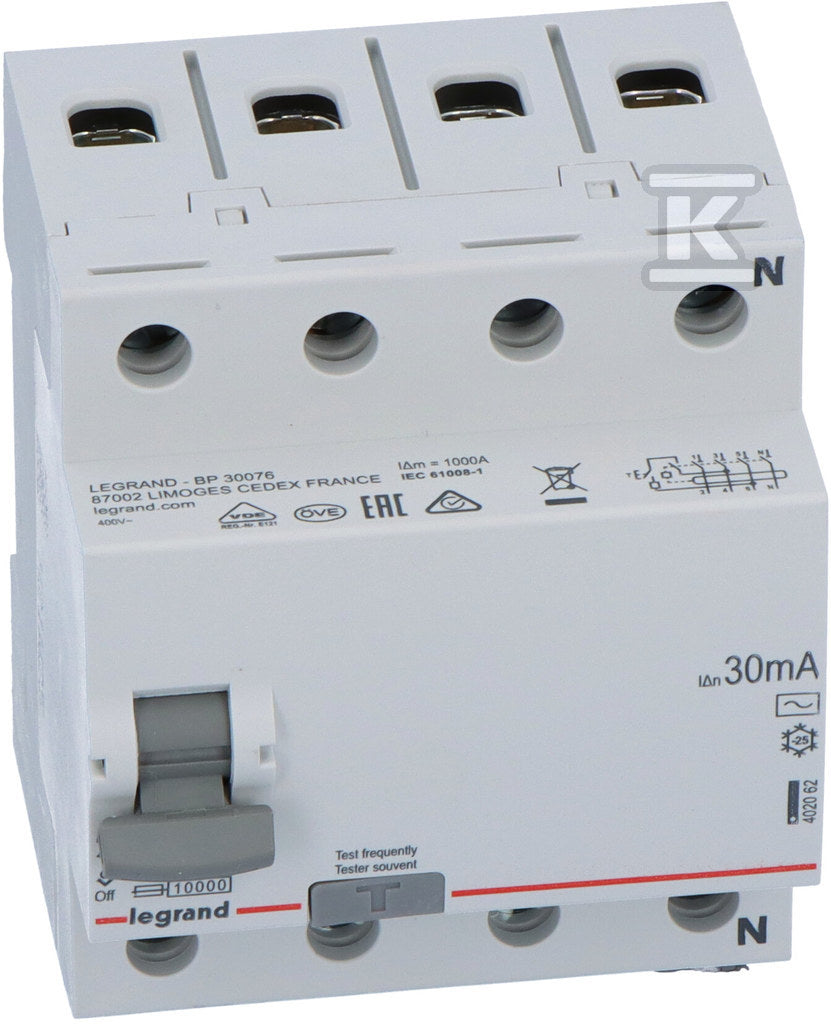 Wyłącznik różnicowoprądowy RX3 4P 25A 30MA TYP AC