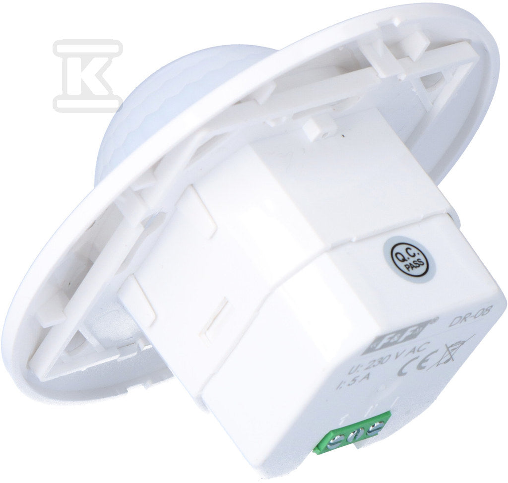 DR-08 Czujnik ruchu PIR 360, Un=230V AC, P=1000W, montaż sufitowy i do puszki podtynkowej FI60, biały