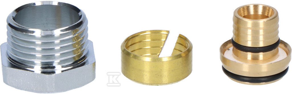 Złączka zaciskowa chromowana, GZ 1/2", rodzaj rury: alupex, rozmiar rury: 16x2