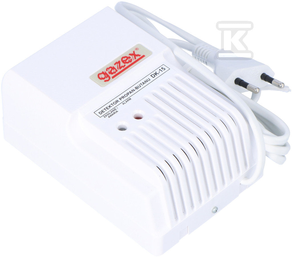 Domowy detektor propan-butanu DK-15 propan-butan, alarm 15% DGW, wyj.do syreny zewn., sensor p-p, zasilanie 230V (do użytku domowego)