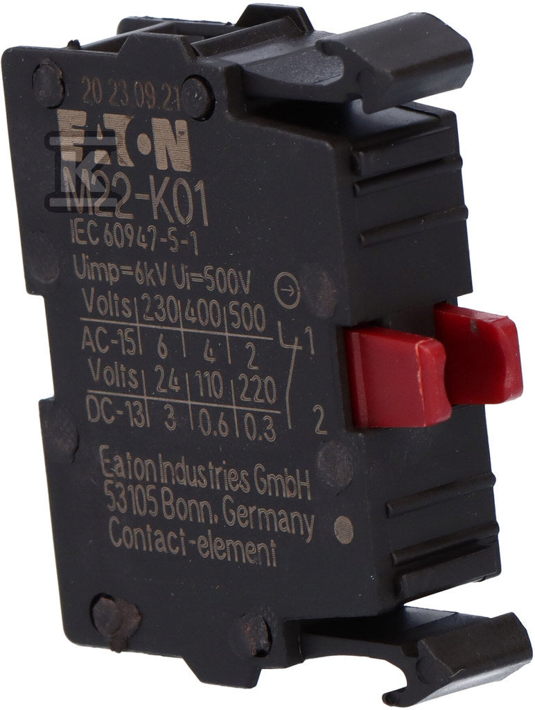Element stykowy M22-K01 1R montowany do płyty czołowej