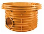 Kineta PP 800x160, typ1 przelotowa, do pierścienia wznoszącego 800 oraz rury wlotowej gładkiej 160mm, bez uszczelki, kolor pomarańczowy (Diamir 800)