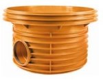 Kineta PP 1000x315 dopływ 180st. typ1 przelotowa, do pierścienia wznoszącego 1000mm oraz rury wlotowej gładkiej 315mm, bez uszczelki, kolor pomarańczowy (Diamir 1000)