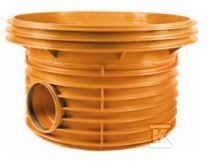 Kineta PP 800x160 dopływ 90/270st. typ1 przelotowa, do pierścienia wznoszącego 800mm oraz rury wlotowej gładkiej 160mm, bez uszczelki, kolor pomarańczowy (Diamir 800)