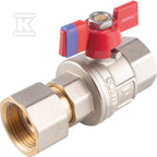 Zawór kulowy nakrętno-nakrętny z motylkiem, z półśrubunkiem, 1/2", F-Power